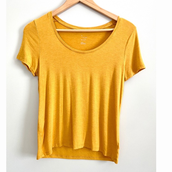 Target Tops Target A New Day Mustard Yellow Ss Scoop Neck Tee